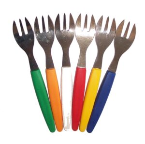FOURCHETTE A HUÎTRES INOX MANCHE COULEUR GZ005