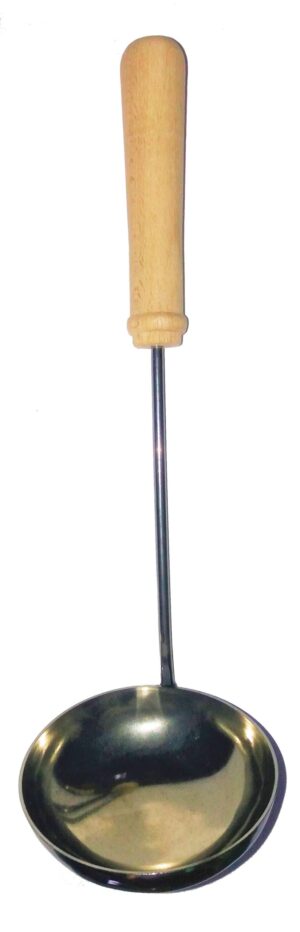 LOUCHE INOX MANCHE BOIS PE15R